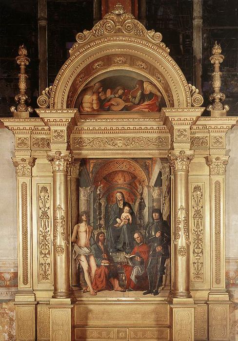 WikiOO.org - 百科事典 - 絵画、アートワーク Lorenzo Costa (The Elder) - マドンナ と 聖人