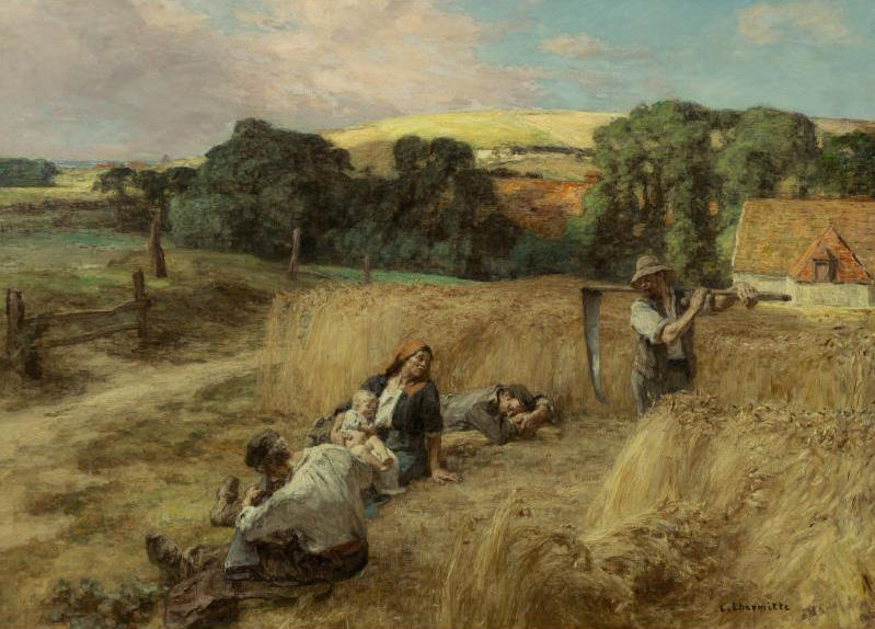 WikiOO.org - Güzel Sanatlar Ansiklopedisi - Resim, Resimler Léon Augustin L'hermitte - A Rest from the Harvest