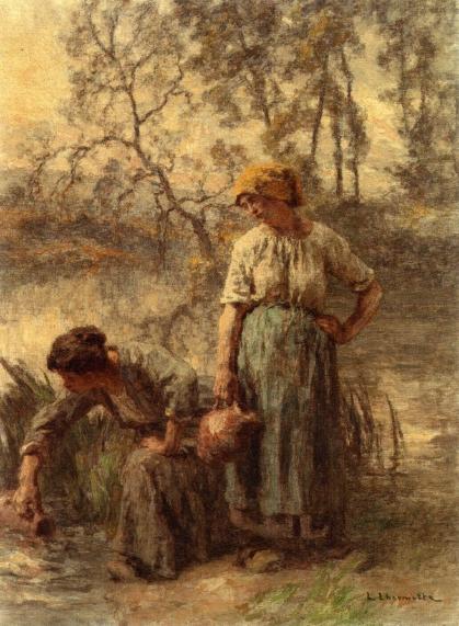 Wikioo.org - The Encyclopedia of Fine Arts - Painting, Artwork by Léon Augustin L'hermitte - Drawing Water