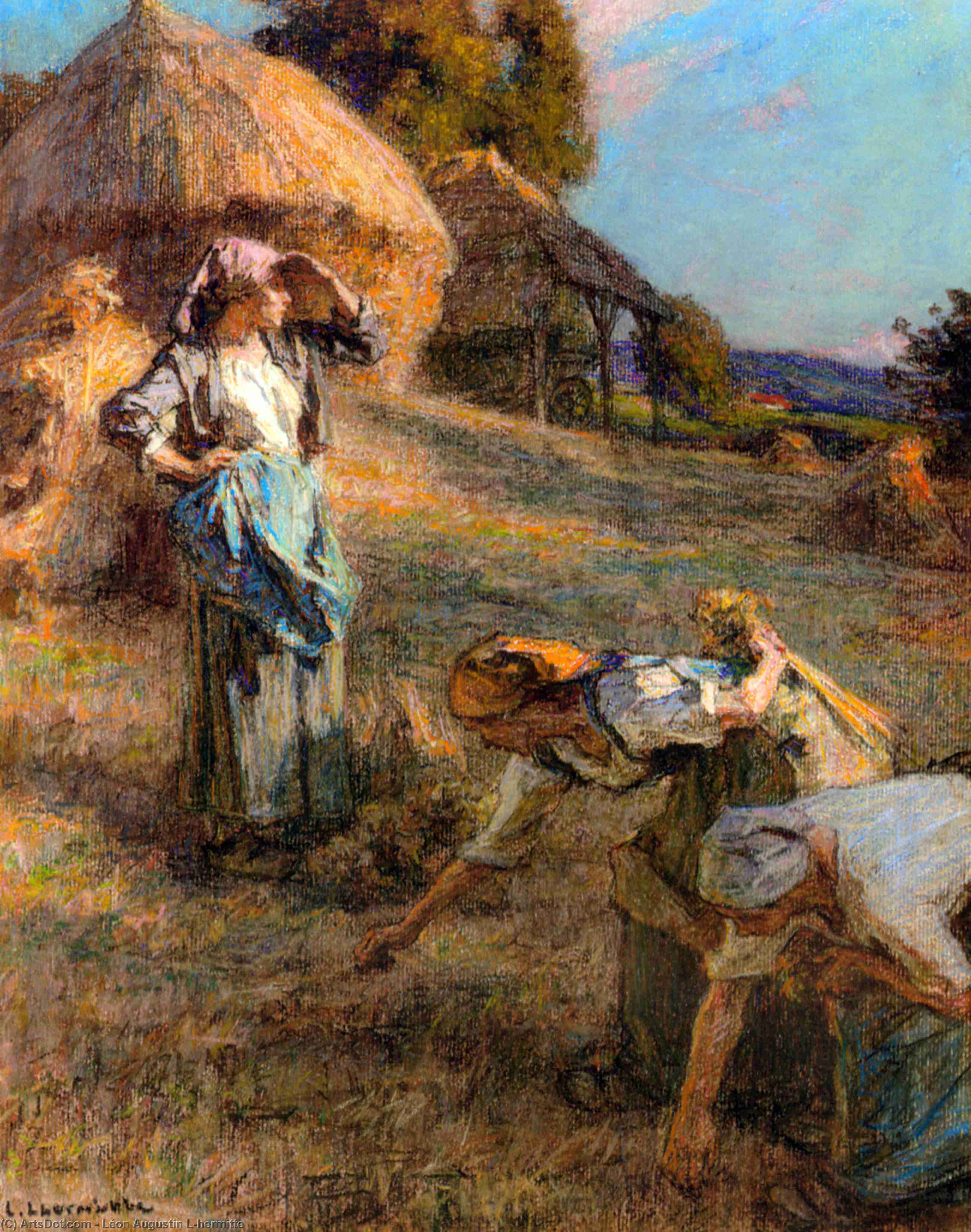 Wikioo.org - The Encyclopedia of Fine Arts - Painting, Artwork by Léon Augustin L'hermitte - The Haymakers