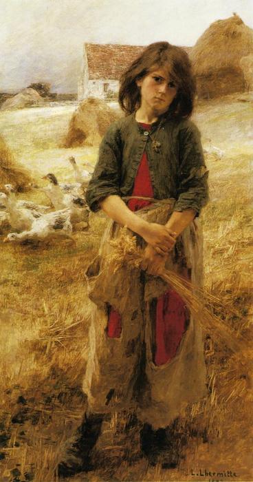 WikiOO.org - Encyclopedia of Fine Arts - Målning, konstverk Léon Augustin L'hermitte - The Little Goose Girl of Mezy