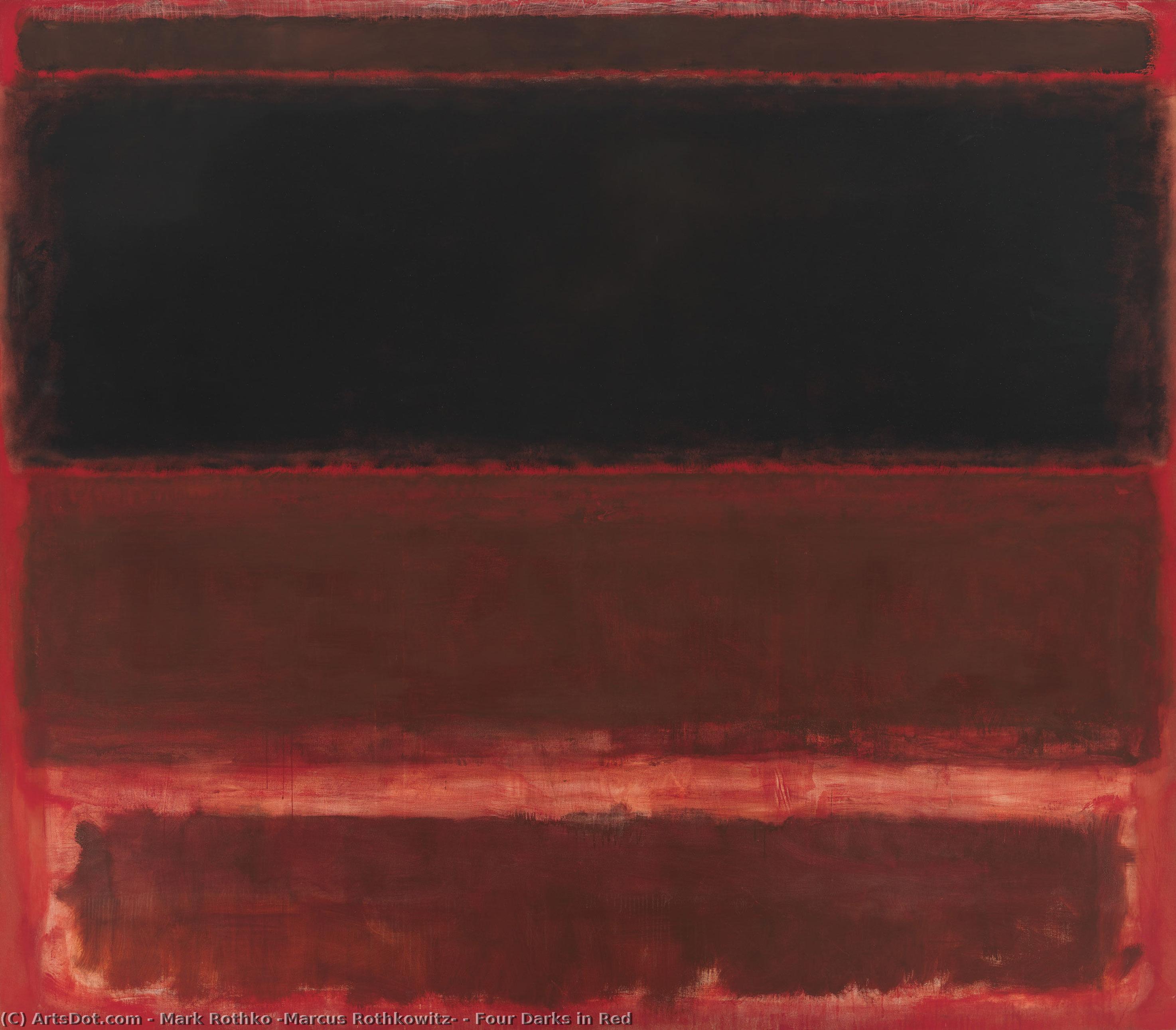 Wikoo.org - موسوعة الفنون الجميلة - اللوحة، العمل الفني Mark Rothko (Marcus Rothkowitz) - Four Darks in Red