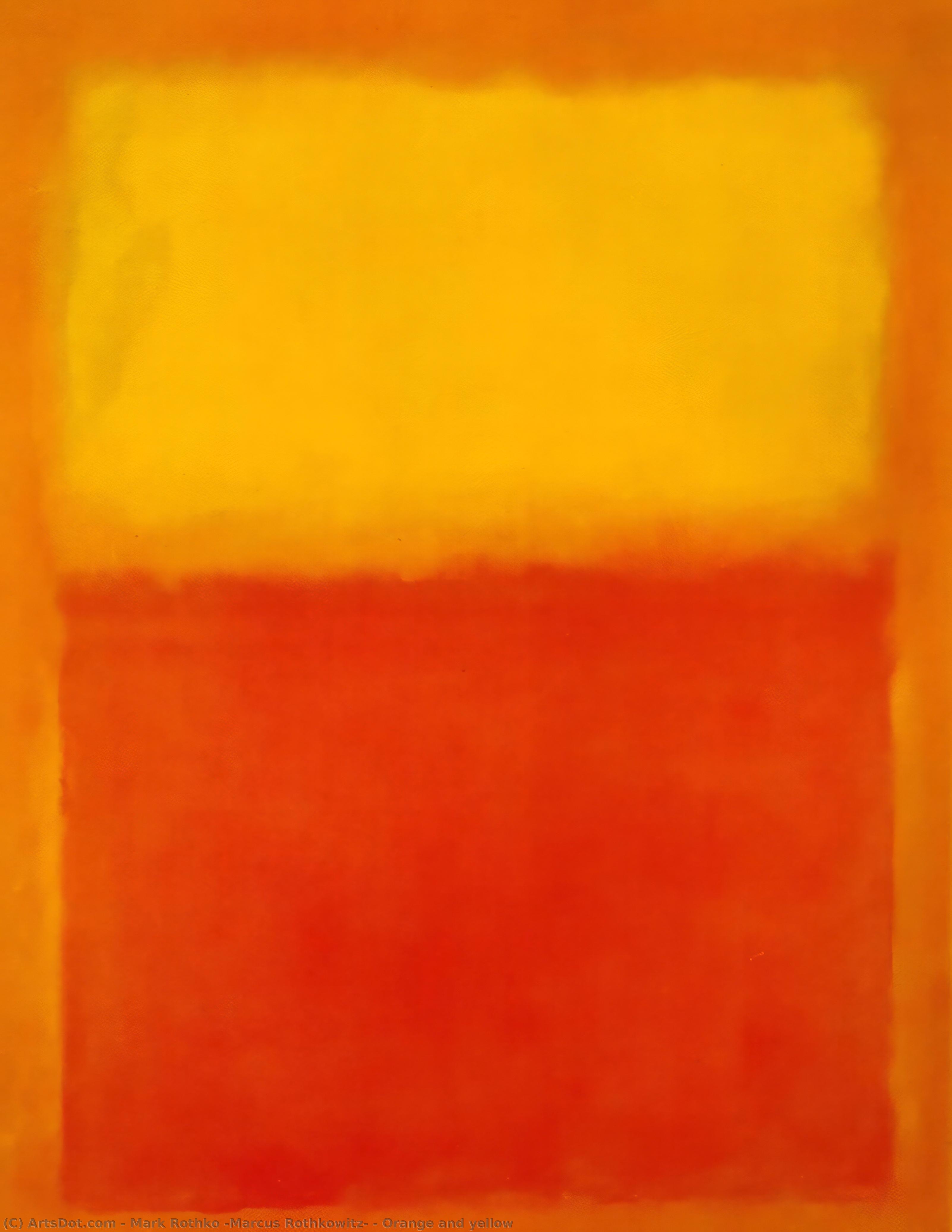 Wikoo.org - موسوعة الفنون الجميلة - اللوحة، العمل الفني Mark Rothko (Marcus Rothkowitz) - Orange and yellow
