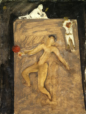 WikiOO.org - Εγκυκλοπαίδεια Καλών Τεχνών - Ζωγραφική, έργα τέχνης Mark Rothko (Marcus Rothkowitz) - Untitled (figure with a racket)