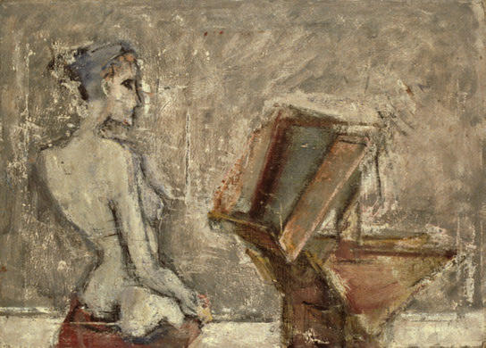Wikioo.org – La Enciclopedia de las Bellas Artes - Pintura, Obras de arte de Mark Rothko (Marcus Rothkowitz) - Sin título (desnuda) [verso]
