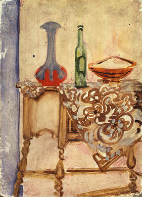 Wikioo.org - The Encyclopedia of Fine Arts - Painting, Artwork by Mark Rothko (Marcus Rothkowitz) - Untitled (still life with vase and bottle)