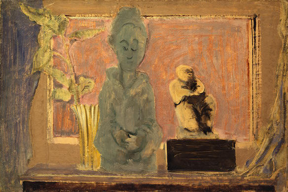 WikiOO.org - Енциклопедия за изящни изкуства - Живопис, Произведения на изкуството Mark Rothko (Marcus Rothkowitz) - Untitled (still life with vase and two statues)