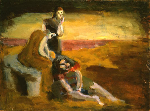 Wikioo.org - The Encyclopedia of Fine Arts - Painting, Artwork by Mark Rothko (Marcus Rothkowitz) - Untitled (three girls in a landscape)