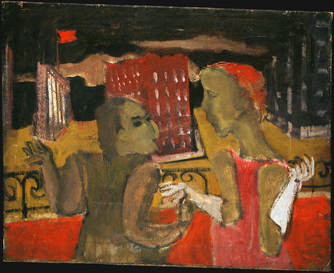 WikiOO.org - Enciklopedija likovnih umjetnosti - Slikarstvo, umjetnička djela Mark Rothko (Marcus Rothkowitz) - Untitled (two women before a cityscape)