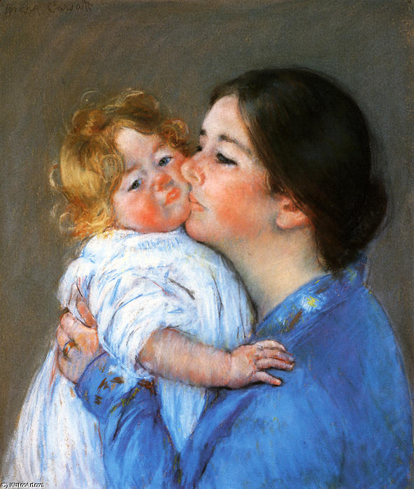 Wikioo.org – L'Encyclopédie des Beaux Arts - Peinture, Oeuvre de Mary Stevenson Cassatt - a baiser pour bébé anne