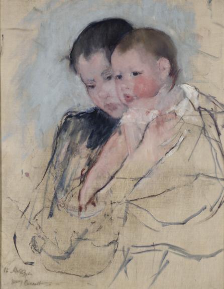 Wikioo.org - The Encyclopedia of Fine Arts - Painting, Artwork by Mary Stevenson Cassatt - Baby on Mother's Arm