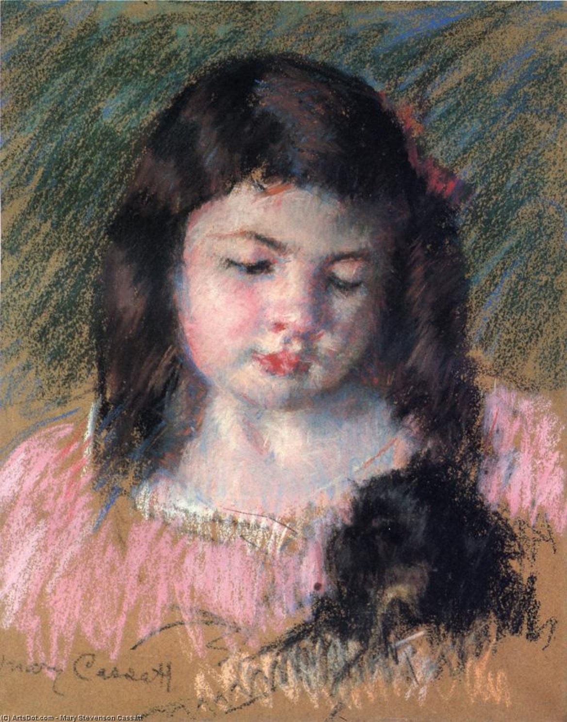 Wikioo.org - The Encyclopedia of Fine Arts - Painting, Artwork by Mary Stevenson Cassatt - Bust of Francoise Looking Down