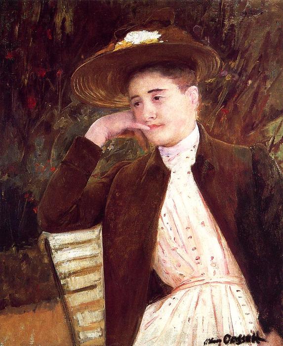Wikioo.org - The Encyclopedia of Fine Arts - Painting, Artwork by Mary Stevenson Cassatt - Celeste in a Brown Hat