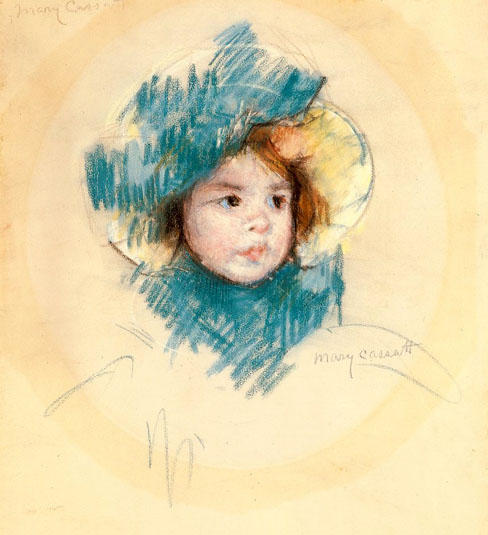 Wikioo.org - The Encyclopedia of Fine Arts - Painting, Artwork by Mary Stevenson Cassatt - Head of Margot