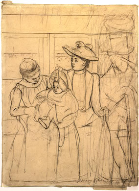 Wikioo.org - The Encyclopedia of Fine Arts - Painting, Artwork by Mary Stevenson Cassatt - In the Omnibus [recto]