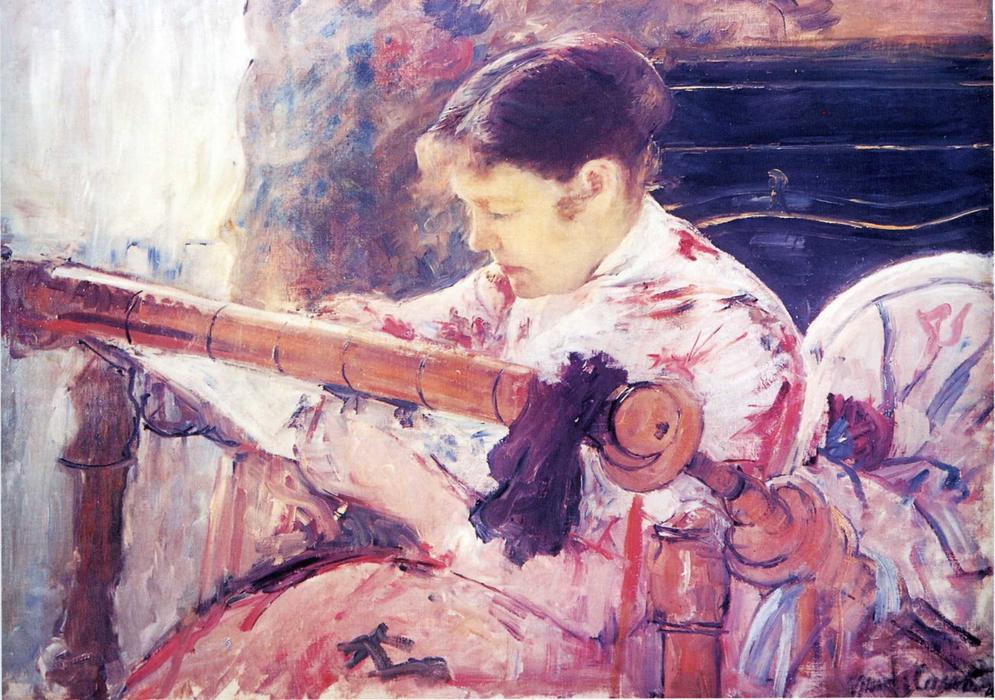 Wikioo.org - Bách khoa toàn thư về mỹ thuật - Vẽ tranh, Tác phẩm nghệ thuật Mary Stevenson Cassatt - Lydia at the Tapestry Loom
