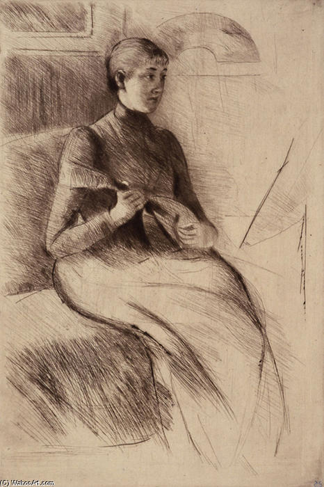 Wikioo.org – L'Enciclopedia delle Belle Arti - Pittura, Opere di Mary Stevenson Cassatt - mandolino giocatore