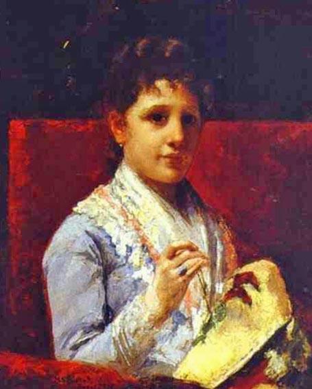 Wikioo.org - The Encyclopedia of Fine Arts - Painting, Artwork by Mary Stevenson Cassatt - Mary Ellison Embroidering