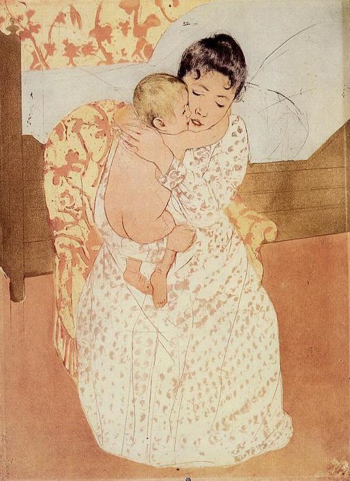 WikiOO.org - Encyclopedia of Fine Arts - Maalaus, taideteos Mary Stevenson Cassatt - Maternal Caress