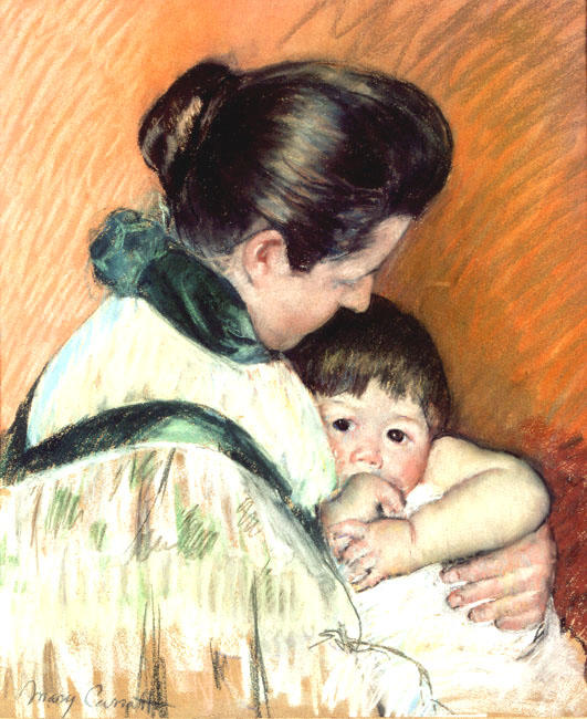 Wikioo.org - The Encyclopedia of Fine Arts - Painting, Artwork by Mary Stevenson Cassatt - Mother and Child 2