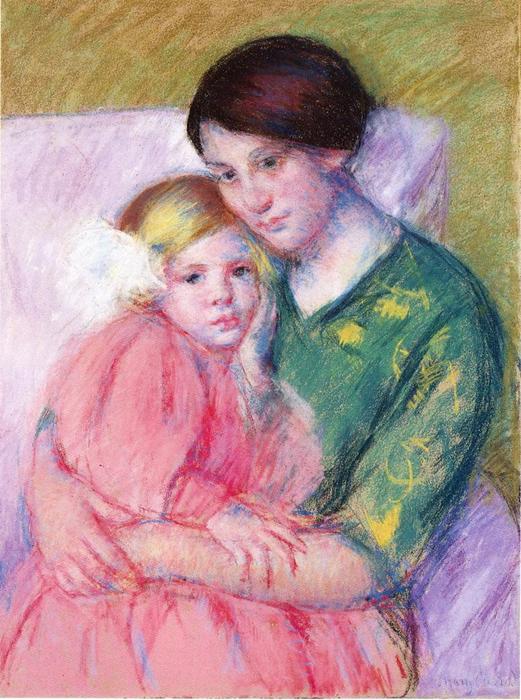 Wikioo.org - The Encyclopedia of Fine Arts - Painting, Artwork by Mary Stevenson Cassatt - Mother and Child Reading