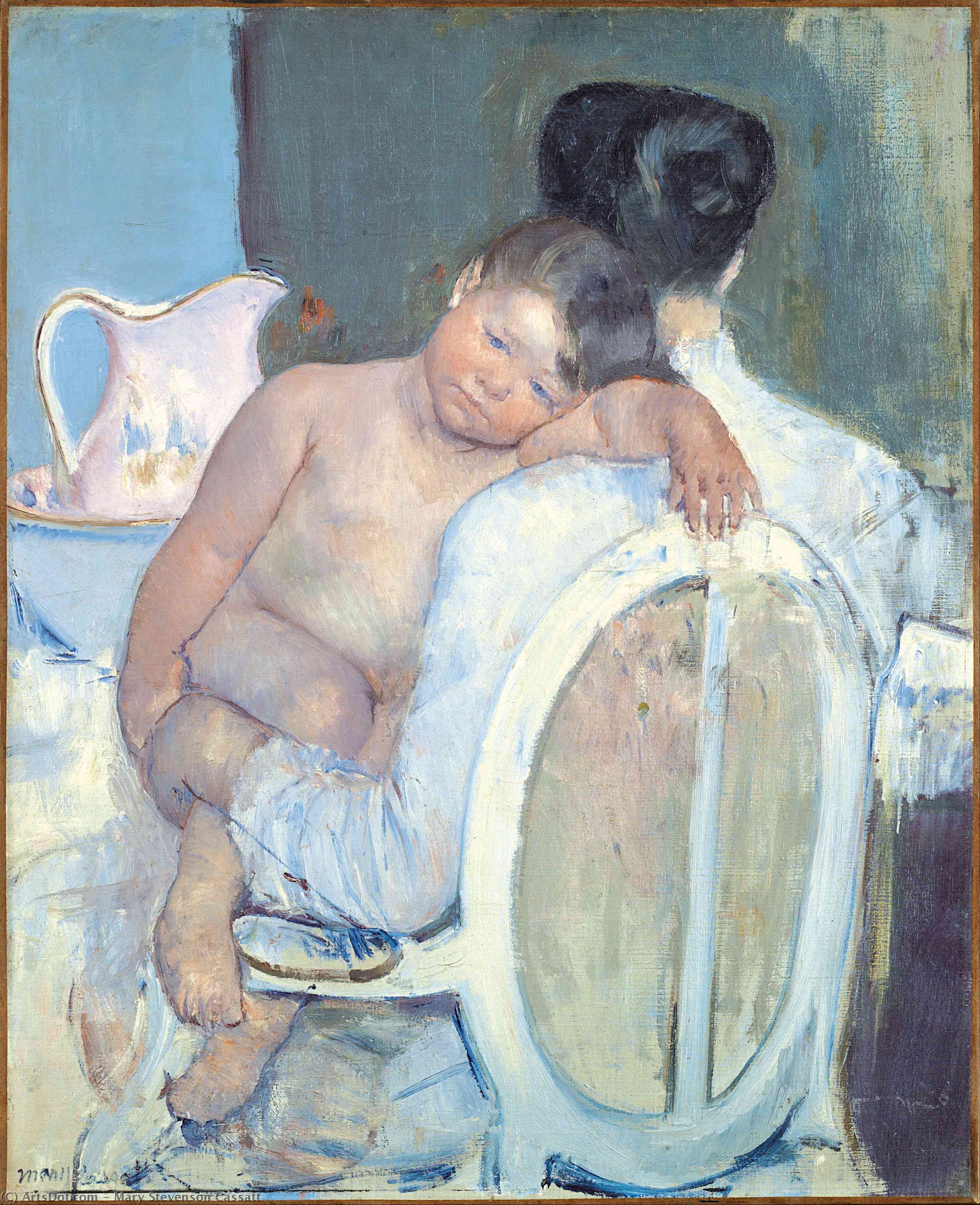 Wikioo.org - The Encyclopedia of Fine Arts - Painting, Artwork by Mary Stevenson Cassatt - Mother Holding a Child in Her Arms