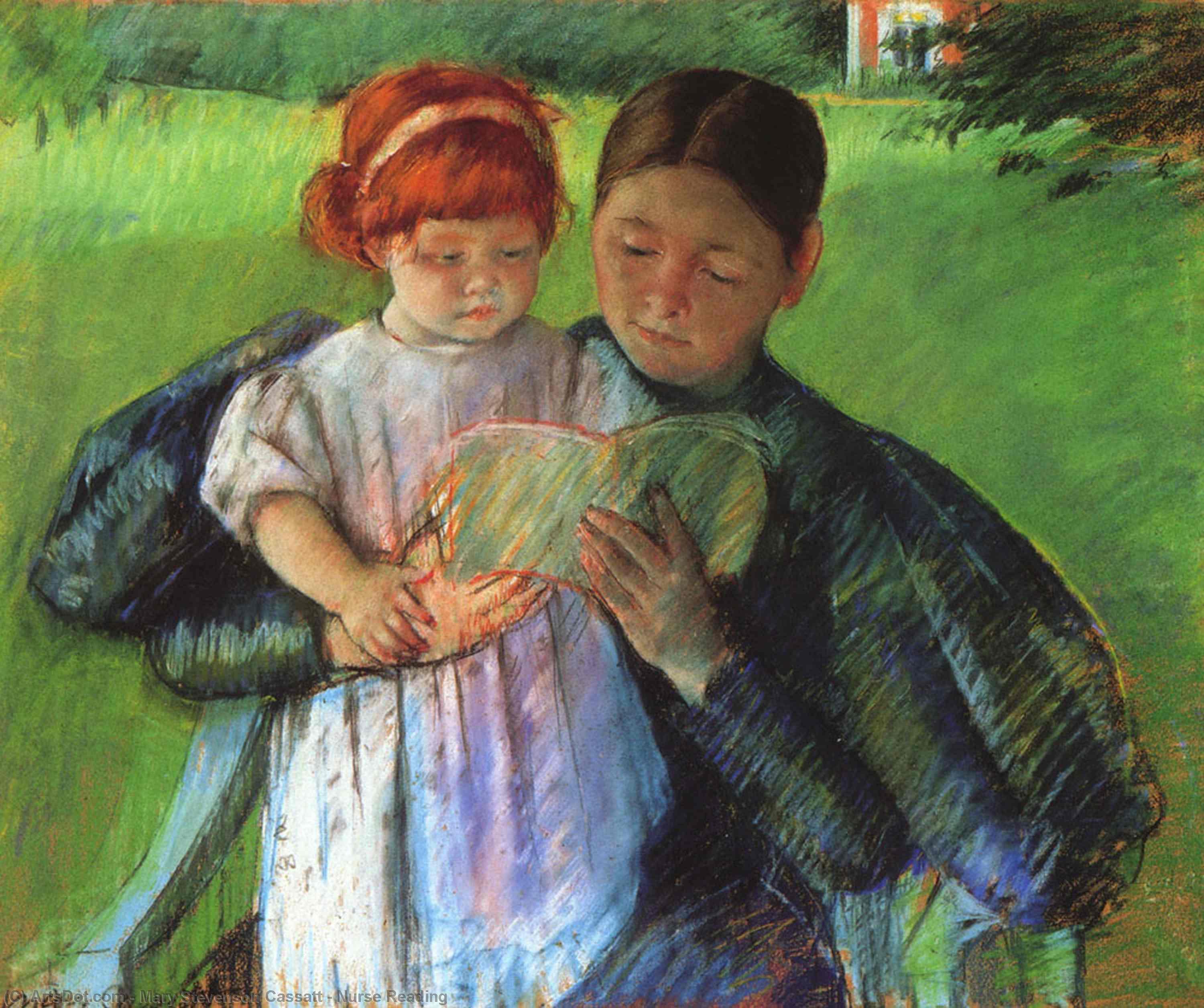 Wikioo.org - The Encyclopedia of Fine Arts - Painting, Artwork by Mary Stevenson Cassatt - Nurse Reading