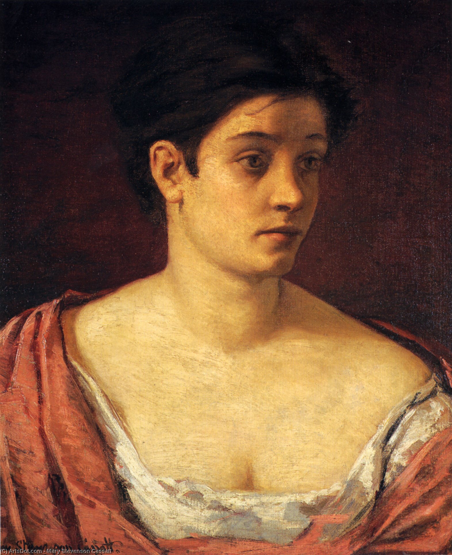 Wikioo.org - The Encyclopedia of Fine Arts - Painting, Artwork by Mary Stevenson Cassatt - Portrait of a Woman 2