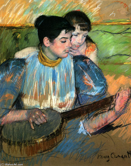 WikiOO.org - Encyclopedia of Fine Arts - Schilderen, Artwork Mary Stevenson Cassatt - The Banjo Lesson