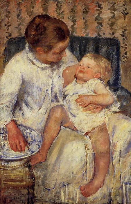 WikiOO.org - Енциклопедия за изящни изкуства - Живопис, Произведения на изкуството Mary Stevenson Cassatt - The Child-s Bath
