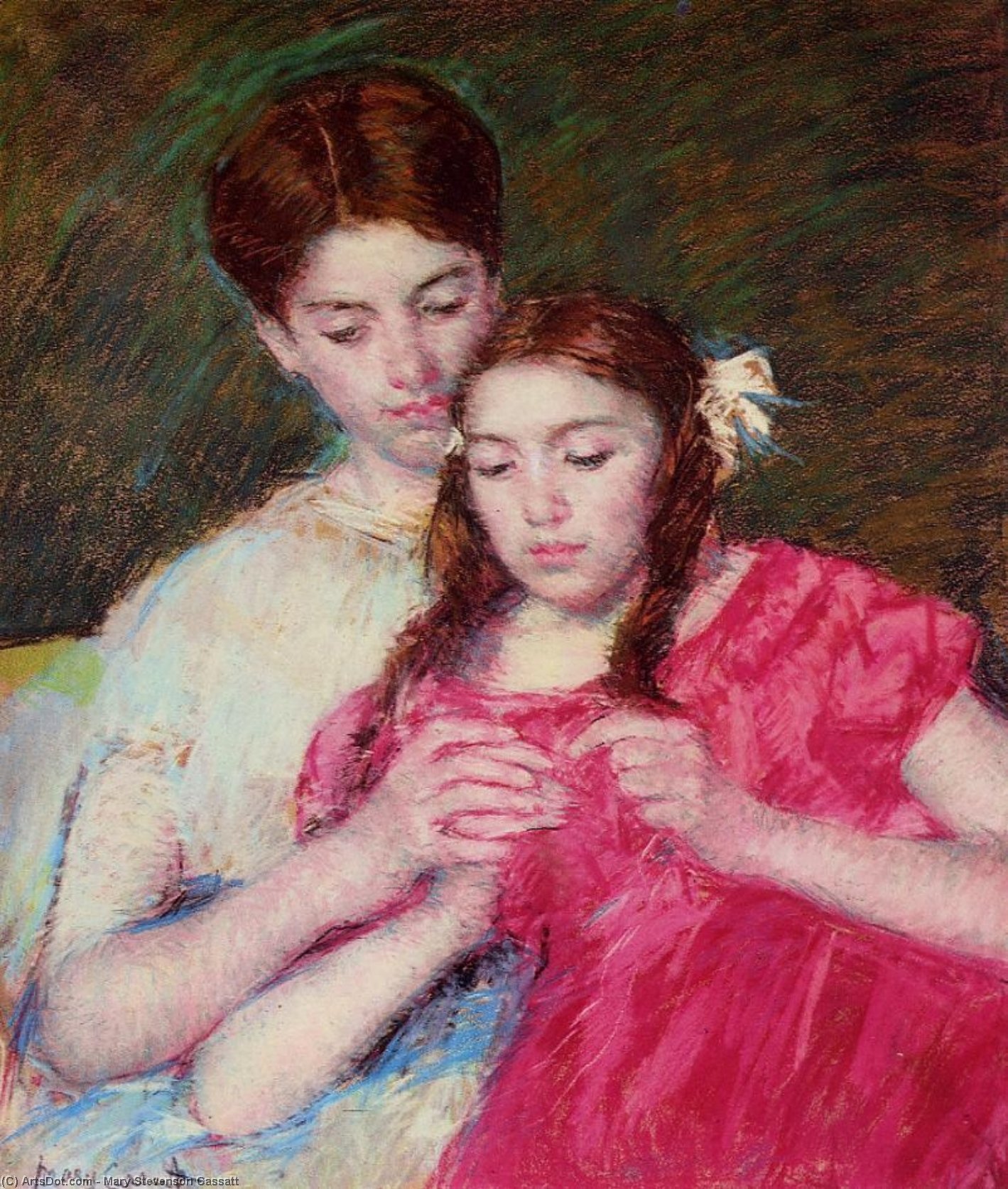 WikiOO.org - Encyclopedia of Fine Arts - Festés, Grafika Mary Stevenson Cassatt - The Chrochet Lesson