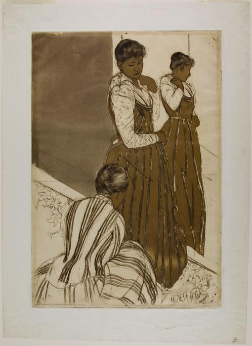 Wikioo.org - Bách khoa toàn thư về mỹ thuật - Vẽ tranh, Tác phẩm nghệ thuật Mary Stevenson Cassatt - The Fitting 1