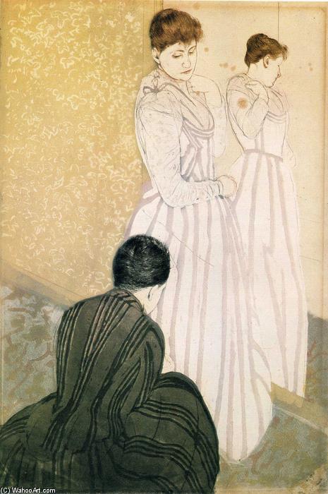 WikiOO.org - Енциклопедія образотворчого мистецтва - Живопис, Картини
 Mary Stevenson Cassatt - The fitting 3