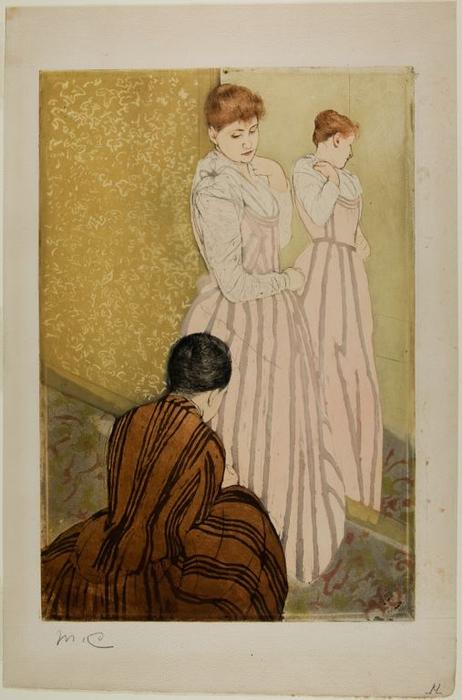 WikiOO.org - Enciclopedia of Fine Arts - Pictura, lucrări de artă Mary Stevenson Cassatt - The Fitting