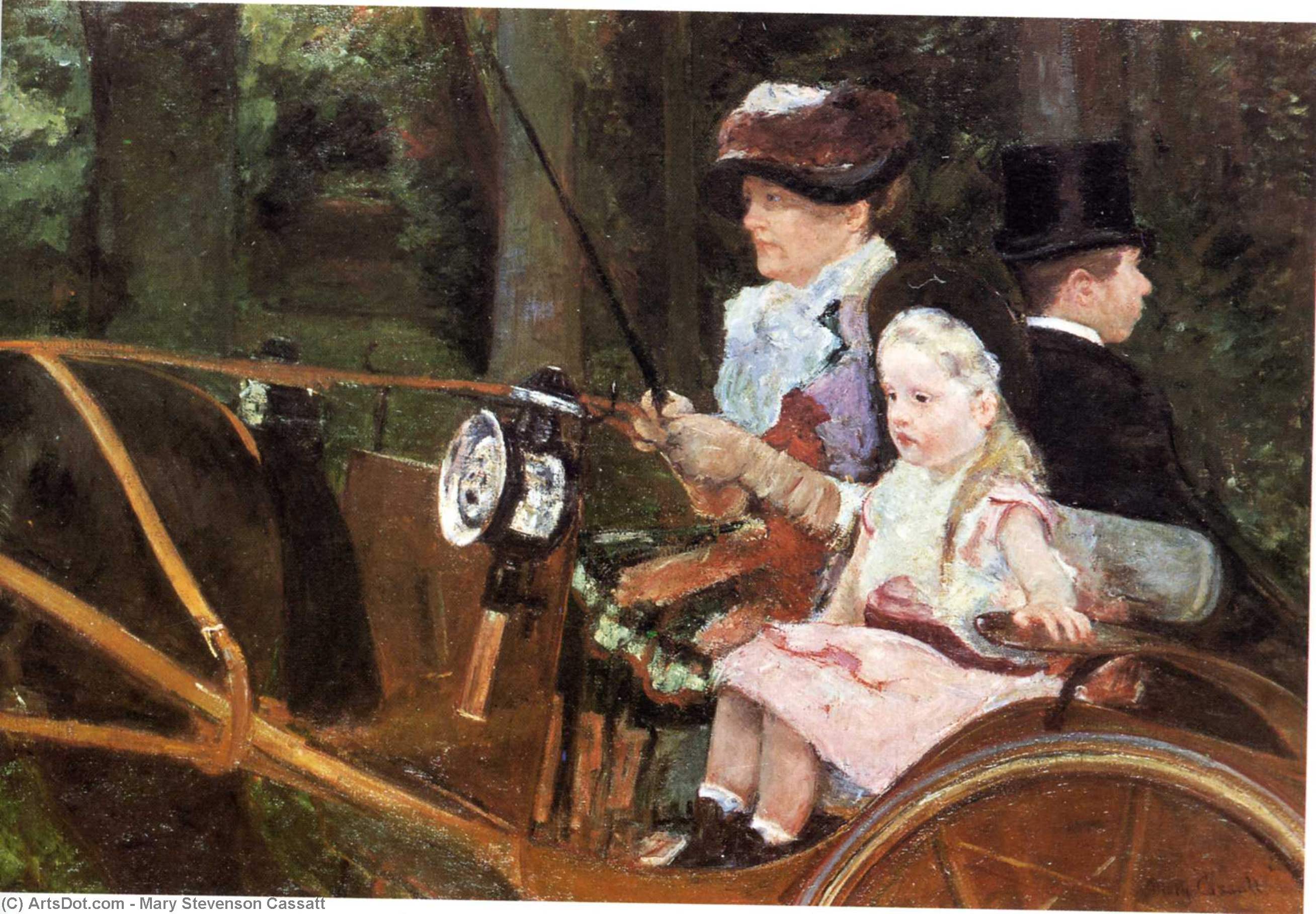 Wikioo.org - The Encyclopedia of Fine Arts - Painting, Artwork by Mary Stevenson Cassatt - Woman and child driving