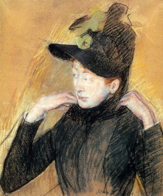 Wikioo.org - The Encyclopedia of Fine Arts - Painting, Artwork by Mary Stevenson Cassatt - Woman Arranging Her Veil