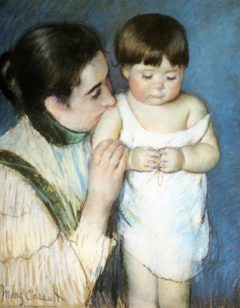 WikiOO.org - Εγκυκλοπαίδεια Καλών Τεχνών - Ζωγραφική, έργα τέχνης Mary Stevenson Cassatt - Young Thomas and His Mother
