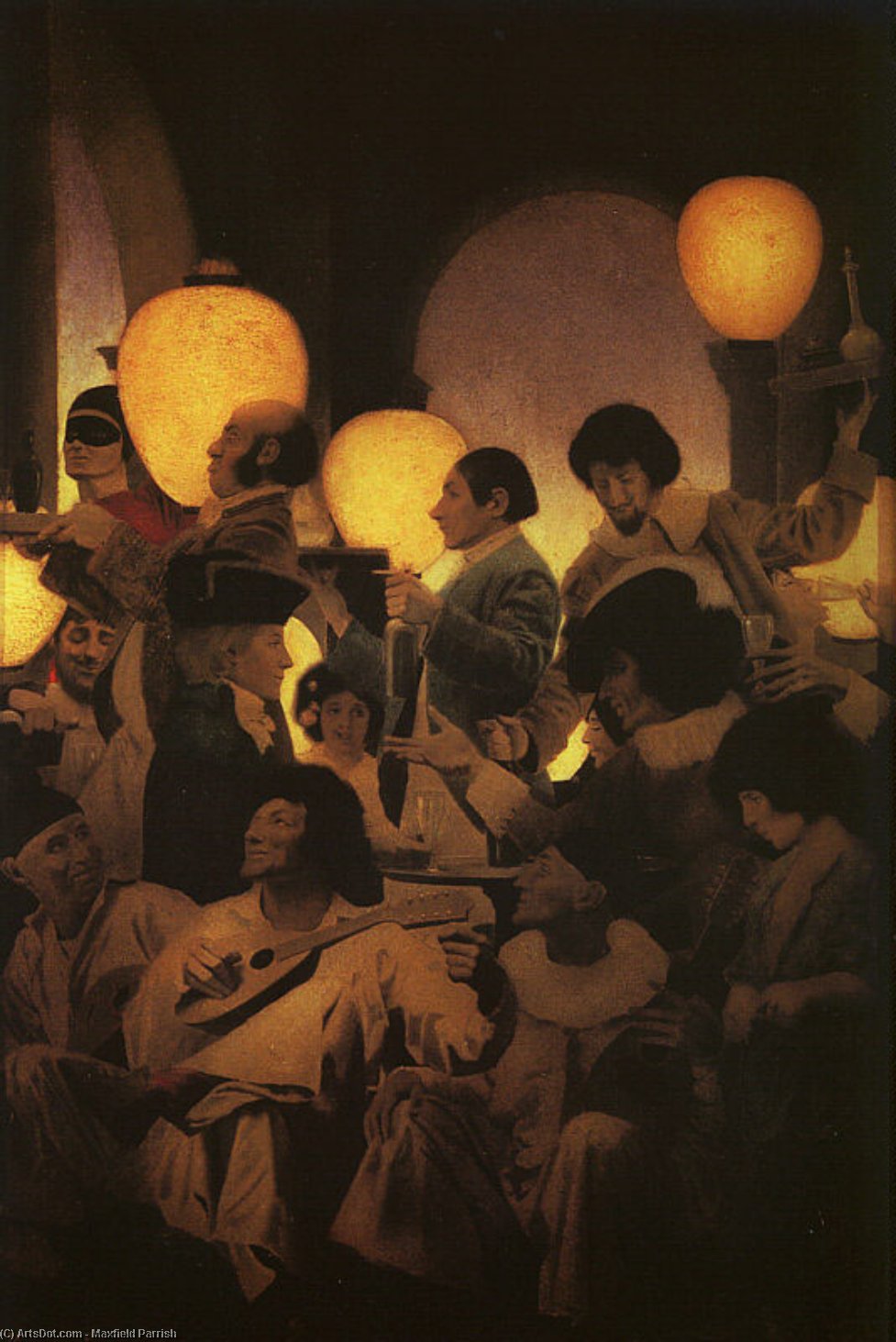 Wikioo.org - The Encyclopedia of Fine Arts - Painting, Artwork by Maxfield Parrish - A Venetian Night's Entertainment
