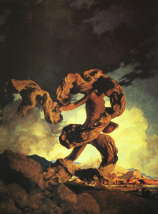 WikiOO.org - Encyclopedia of Fine Arts - Lukisan, Artwork Maxfield Parrish - Cadmus Sowing the Dragon's Teeth
