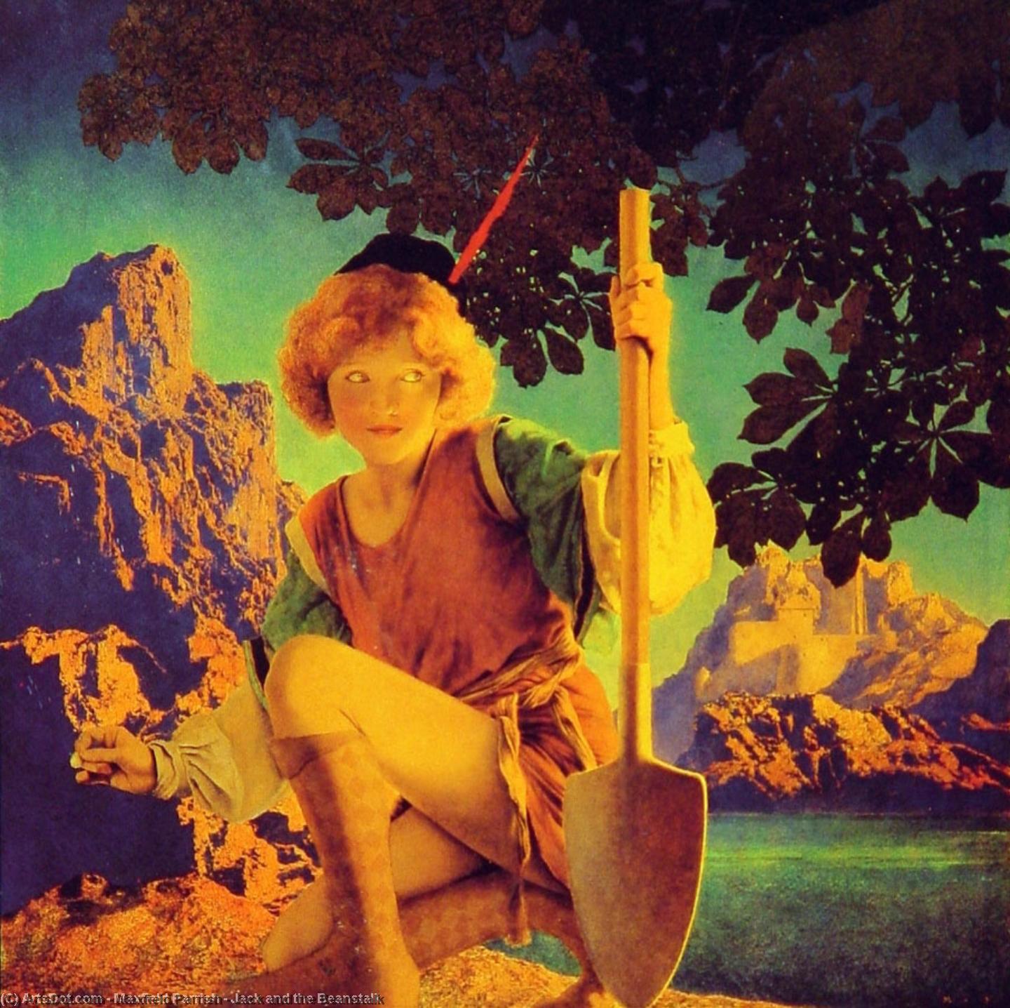 Wikioo.org - The Encyclopedia of Fine Arts - Painting, Artwork by Maxfield Parrish - Jack and the Beanstalk
