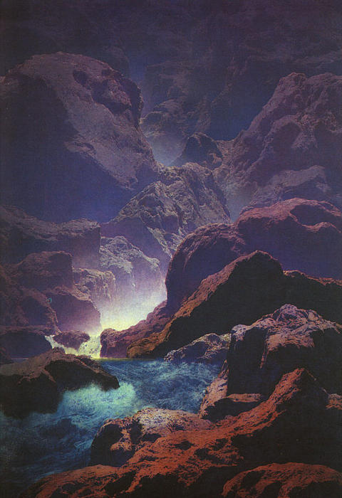 Wikioo.org - The Encyclopedia of Fine Arts - Painting, Artwork by Maxfield Parrish - Moonlight