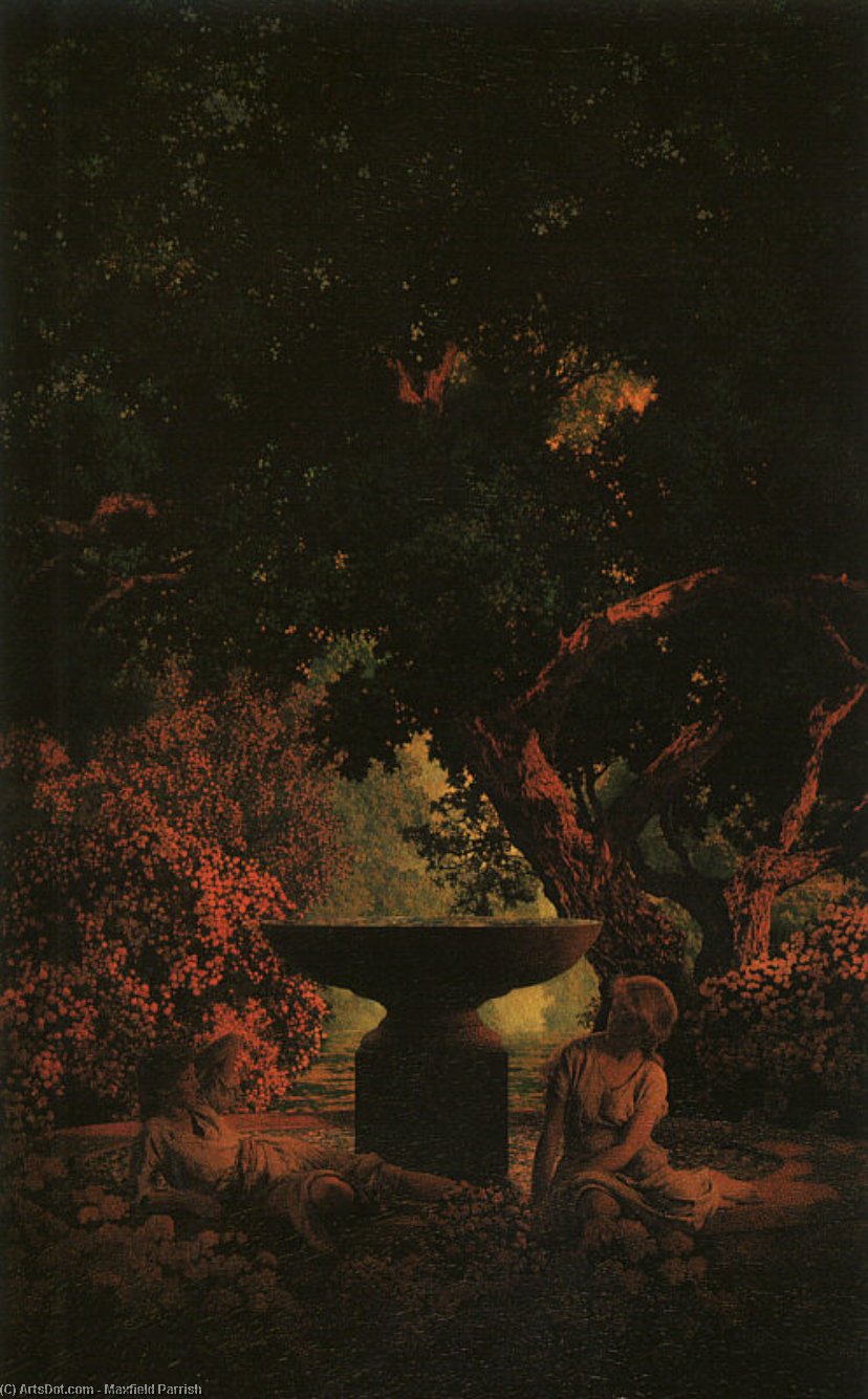 Wikioo.org - The Encyclopedia of Fine Arts - Painting, Artwork by Maxfield Parrish - Reverie