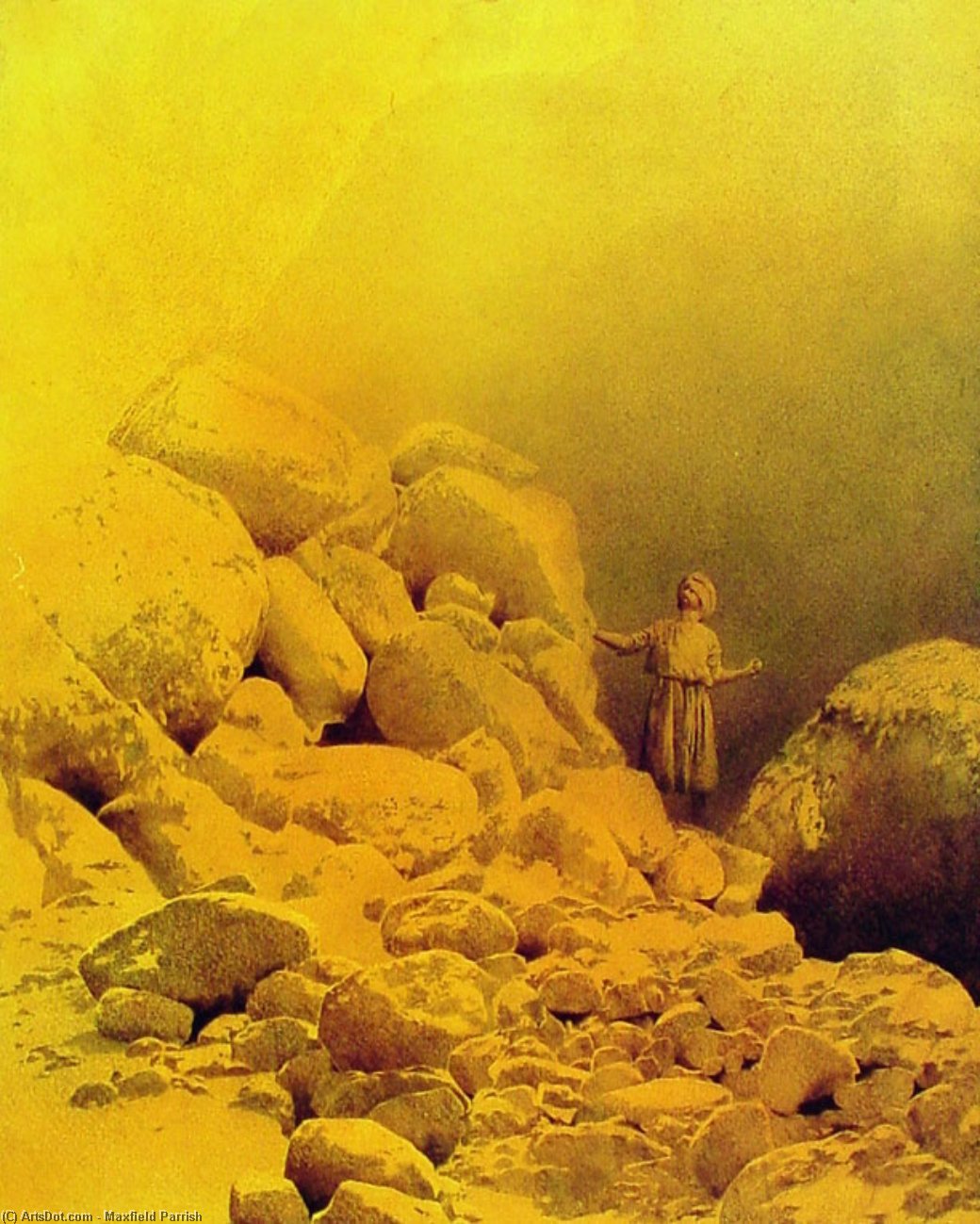 Wikioo.org - The Encyclopedia of Fine Arts - Painting, Artwork by Maxfield Parrish - Sinbad in the Valley of the Diamonds