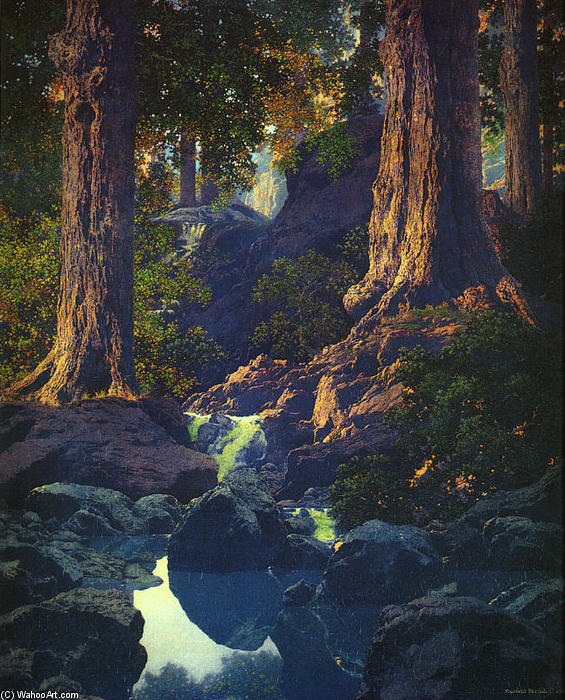 Wikioo.org - The Encyclopedia of Fine Arts - Painting, Artwork by Maxfield Parrish - The Glen