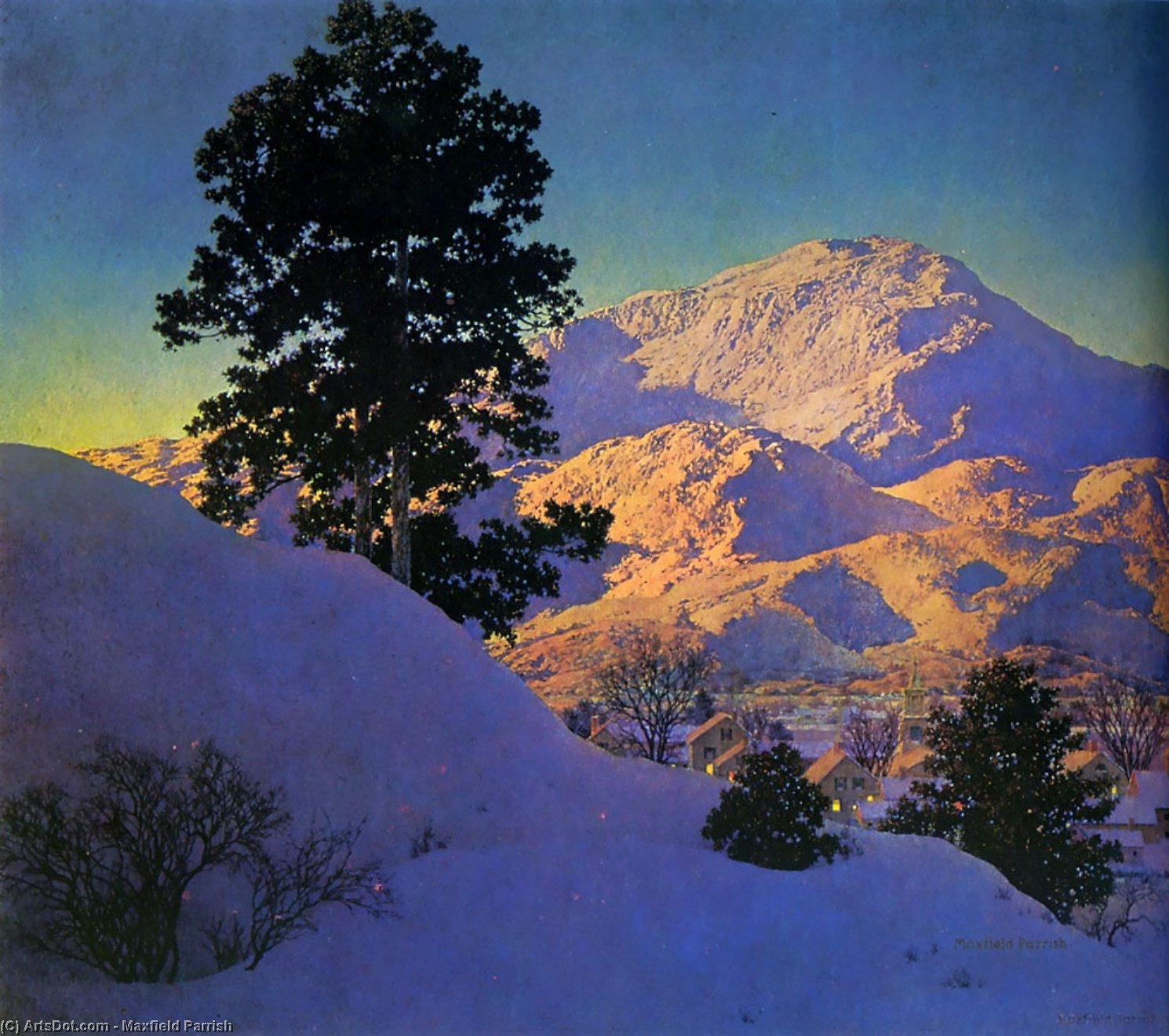 Wikioo.org - The Encyclopedia of Fine Arts - Painting, Artwork by Maxfield Parrish - Winter Sunrise