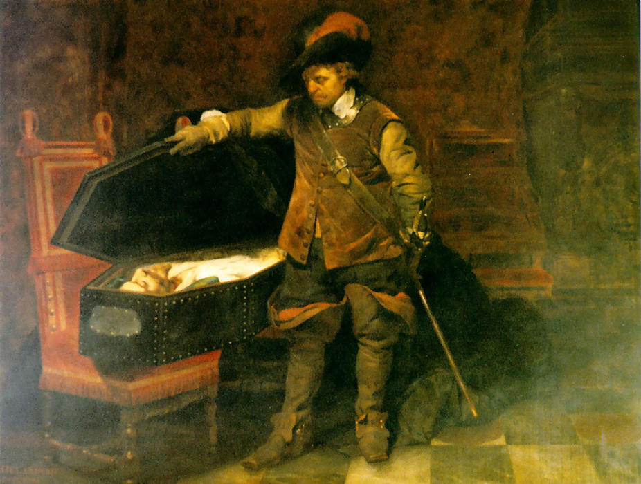 Wikioo.org - The Encyclopedia of Fine Arts - Painting, Artwork by Paul Delaroche (Hippolyte Delaroche) - Cromwell and Charles I