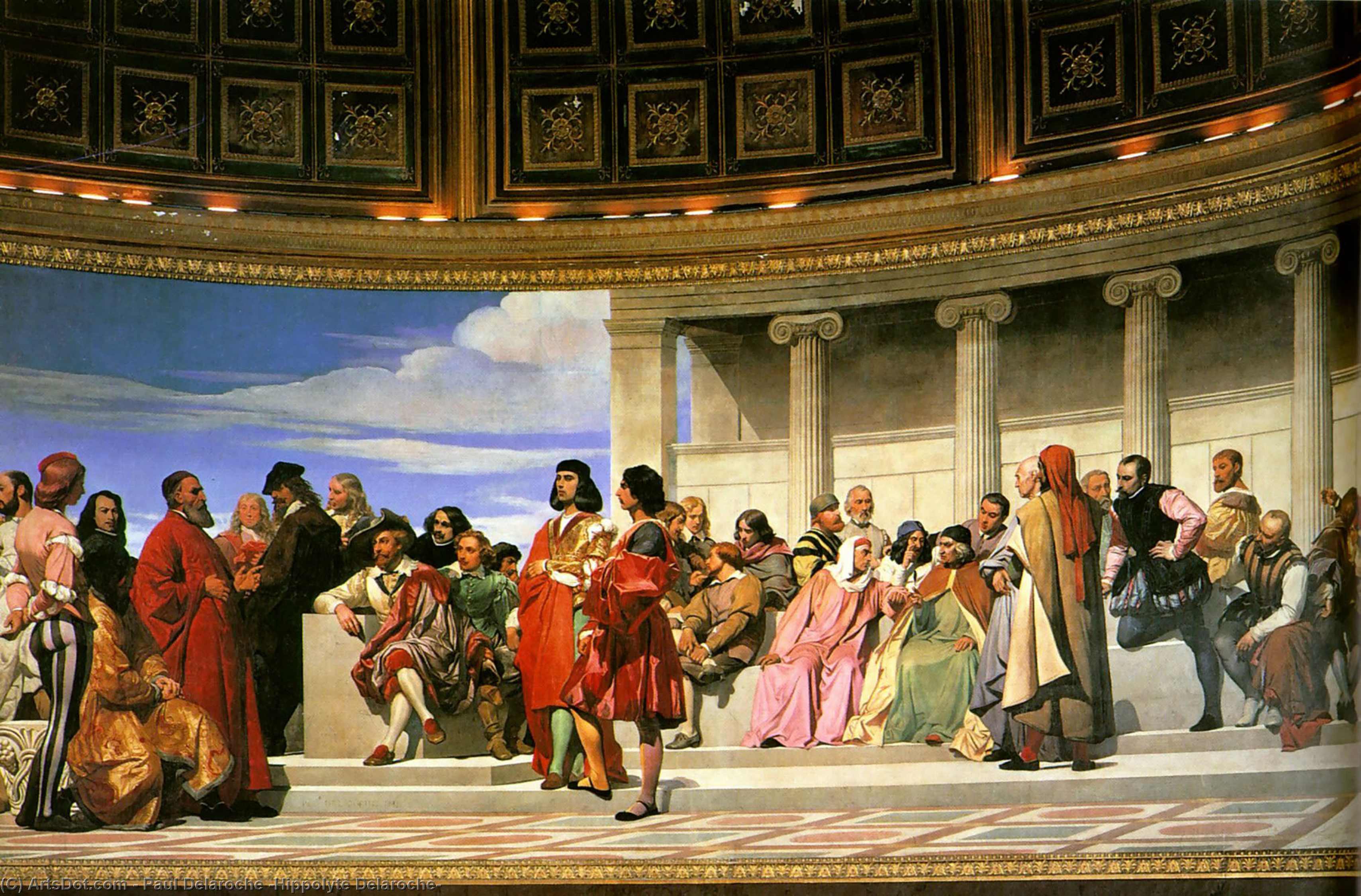 Wikioo.org - The Encyclopedia of Fine Arts - Painting, Artwork by Paul Delaroche (Hippolyte Delaroche) - Hemicycle of the Ecole des Beaux-Arts 1