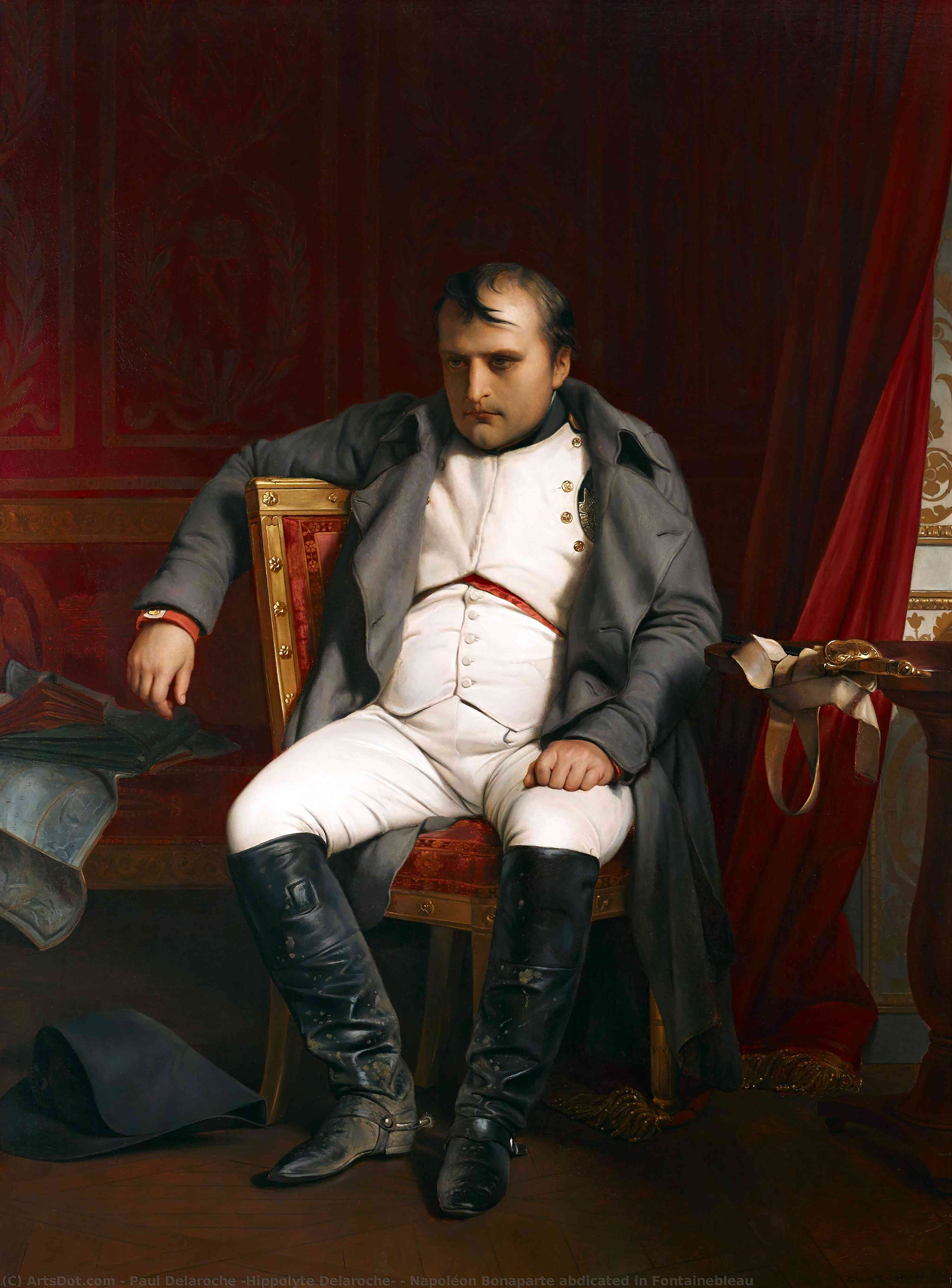 Wikioo.org - The Encyclopedia of Fine Arts - Painting, Artwork by Paul Delaroche (Hippolyte Delaroche) - Napoléon Bonaparte abdicated in Fontainebleau