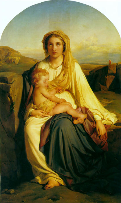 Wikioo.org - The Encyclopedia of Fine Arts - Painting, Artwork by Paul Delaroche (Hippolyte Delaroche) - Virgin and Child