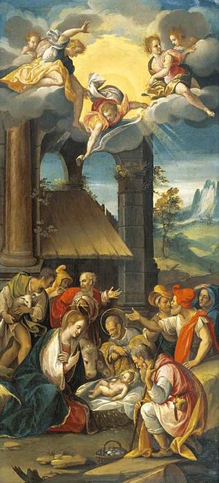 WikiOO.org - Encyclopedia of Fine Arts - Maľba, Artwork Prospero Fontana - The Adoration of the Shepherds